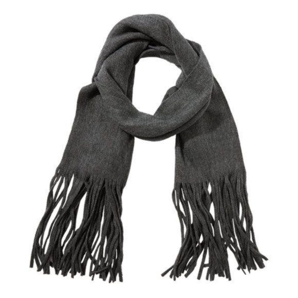 Lucky Brand Solid Gray Brushed Fringe Scarf - Picture 2 of 4